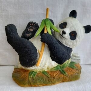 Charming Porcelain Panda With Bamboo